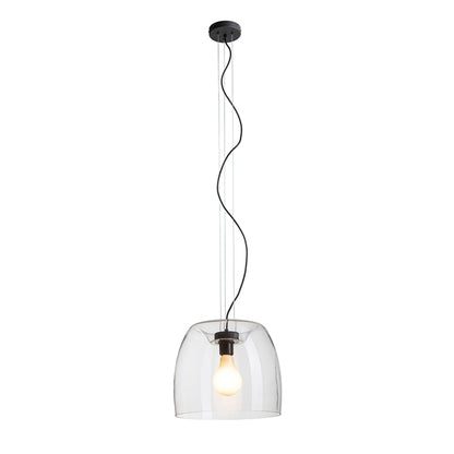 RENDL pendant lamp ORLANDO 35 pendant clear glass/black 230V LED E27 24W R14395 1