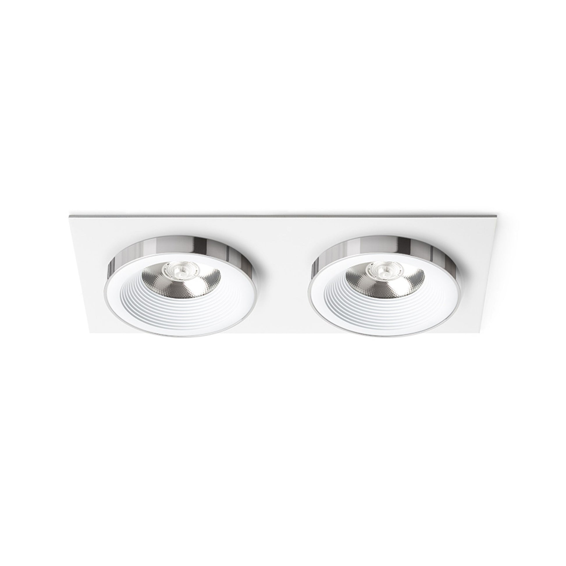 RENDL recessed light SHARM SQ II recessed white chrome 230V LED 2x10W 24° 3000K R14582 1